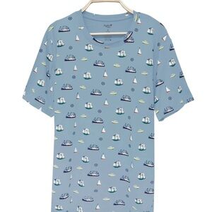 NEW Kyte Men's Crew Neck Tee in Vintage Boats Large L Bamboo Shirt Top